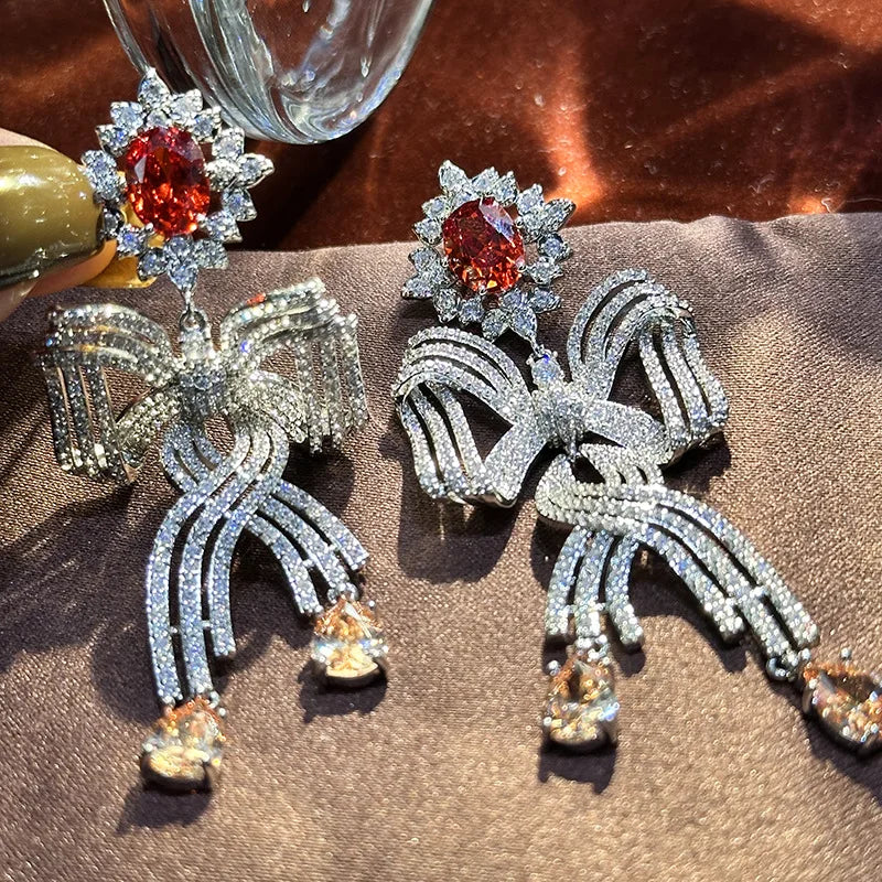 Vintage AAA Zircon Bridal Earrings Zirconia Wedding Earring For Brides Bridesmaids Accessories Women Birthday Gifts Jewelry a