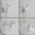 Wedding Accessories Porcelain Flower Head Piece Opal Gold Silver Color Hairpin Brides Bridesmaids Hair Clip Pin Bridal Jewelry