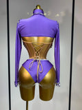 Sparkly Diamonds Three Pieces Set Stage Performance Women Designer Nightclub Birthday Party Singer Stage Activity Outfit