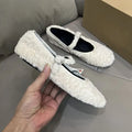 2025 Winter Warm Furry Wool Women Ballet Flats Comfortable Soft Soles Mary Janes Walking Loafers Casual Girls Dance Lazy Shoes