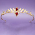 Baroque Vintage Fairy Crowns Tiaras Women Men Rhinestone Leaf Elf Tiara Costume Cosplay Hair Jewelry Crown Headwear Accessories as pic