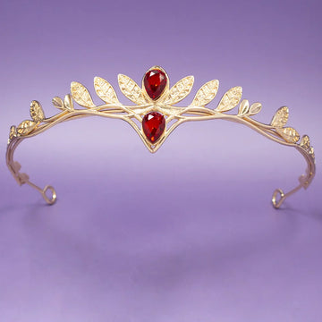 Baroque Vintage Fairy Crowns Tiaras Women Men Rhinestone Leaf Elf Tiara Costume Cosplay Hair Jewelry Crown Headwear Accessories as pic