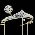 Cubic Zirconia Tiaras and Crowns Zircon Headband For Brides Women Prom Pageant Headpiece Wedding Accessories Bridal Hair Jewelry gold color