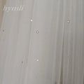 Scattered rhinestone cathedral wedding veil minimalist crystal drop veil with blusher no comb