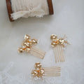 Bridal Jewelry Flower Head Pieces Pearl Hair Comb Pin For Bride Bridesmaids Women Vintage Gold Color Hairpin Wedding Accessories