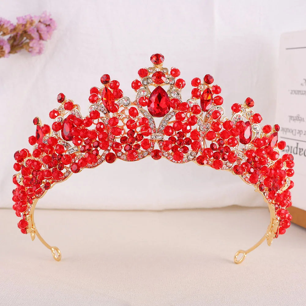 Baroque Wedding Crowns For Bride Crystal Princess Queen Bridal Tiara Crown For 15 Years Women Pageant Diadem Wedding Headdress as picture 1