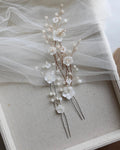 Floral Flower Hair Pin Clip Vintage Gold Color Head Piece For Brides Gift Headdress Hairpin Bridal Jewelry Wedding Accessories