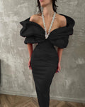 Red Blue Women Sexy Off the Shoulder Crystal Halter Bodycon Long Bandage Dress Celebrate Evening Party Cocktail Outfit black