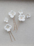 Porcelain Flower Head Pieces Freshwater Pearl Hairpins For Brides Bridesmaids Hair Pins Clips Wedding Accessories Bridal Jewelry