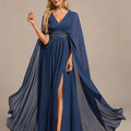 Elegant Chiffon Bridal Dress Split Customized A Line V Neck Wedding Party Gowns Formal Floor Length Mother Dresses For Bride