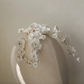 Bridal Jewelry Porcelain Flower Headband Gold Silver Color Hair Comb Pin For Brides Women Headwear Heapieces Wedding Accessories
