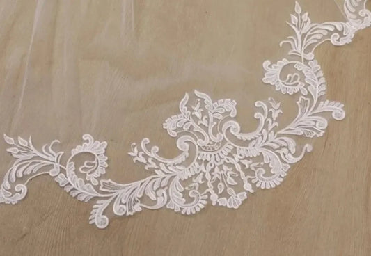 White Off-White Ivory Bridal Veil 3 Meters Lace Wedding Veil Cathedral Long Bridal Veils Wedding Accessories