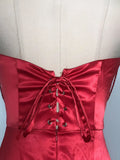 Sexy Women'S Light Luxury Nail Bead Design Tailcoat And Floor Dress Strapless Sleeveless Bodycon Backless Marx Red Dresses