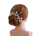 Rhinestones Pearl Hair Pin Clip Leaf Hairpin For Brides Women Gold Silver Color Head Piece Wedding Accessories Bridal Jewelry