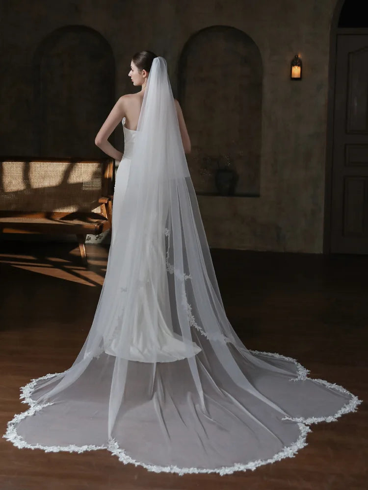 Long Bridal Veil White Wedding Veils For Evening Party Dress Women Girl Hair Accessories Brides Jewelry