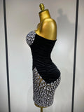 Women Sexy Bodycon Mini Dress Nightclub Elegant Evening Party Birthday Dress Celebrity Singer Shining Diamond Stage Costume