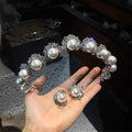 Bridal Hair Jewelry Crystal Pearl Tiaras and Crowns Rhinestones Diadem For Bride Princess Queen Headband Wedding Accessories
