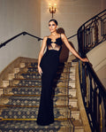 Arrival Black Color Women Sleeveless Sexy Strap Mesh Bodycon Bandage Long Dress Celebrate Birthday Party Evening Outfit