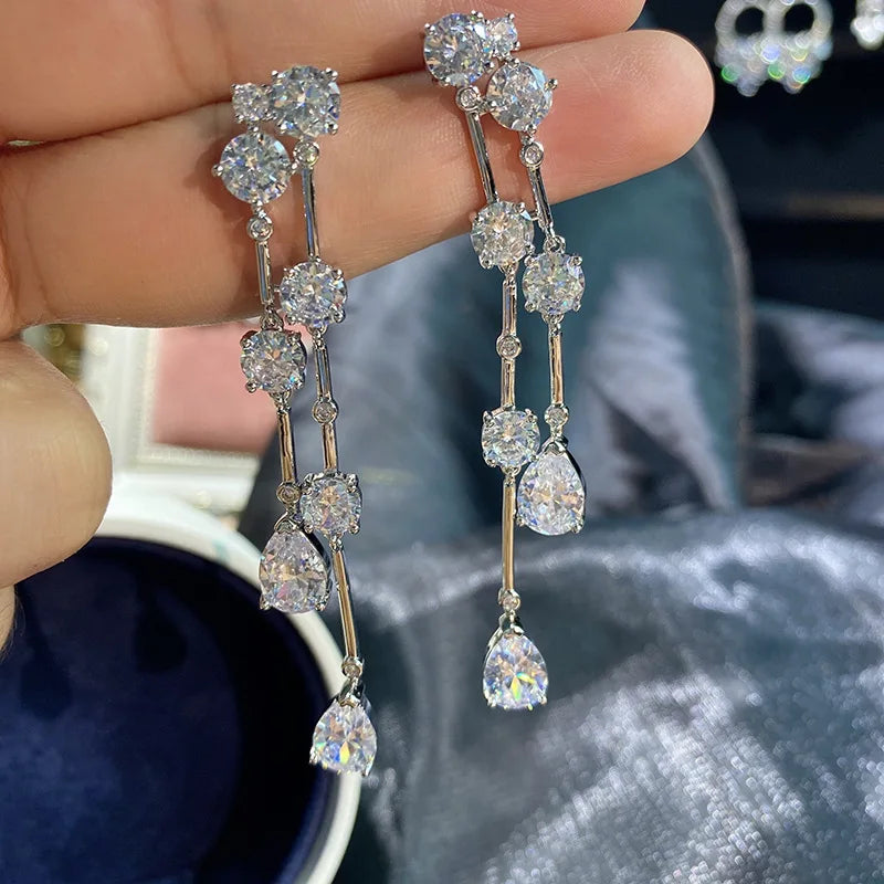 Luxury Zircon Wedding Earrings Cubic Zirconia Bridal Water Drop Earring For Bride Accessories Women Evening Party Dress Jewelry