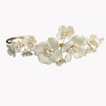 Bridal Hair Jewelry Vintage Headband Hairband Porcelain Flower Headpiece Headdress Bride Gold Color Headwear Wedding Accessories
