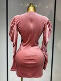 Luxury Birthday Dress Sparkly Crystals Sexy Mesh Velvet Short Dress Women Elegant Evening Party Nightclub Stage Costume