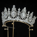 Bridal Hair Jewelry Red Zirconia Tiaras Crowns Zircon Headband Diadem Brides Women Pageant Prom Headpiece Wedding Accessories