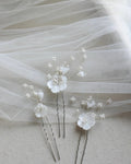 Floral Flower Hair Pin Clip Vintage Gold Color Head Piece For Brides Gift Headdress Hairpin Bridal Jewelry Wedding Accessories silver color
