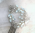 Gold Silver Color Hair Pin Clip Crystal Head Piece For Bride Bridesmaids Women Opal Hairpin Bridal Jewelry Wedding Accessories silver color