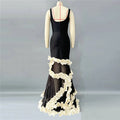 Women Sleeveless Sexy O-Neck Florals Floor-length Bandage Dress Celebrate Birthday Party Photo Shoot Evening Outfit