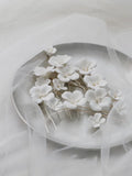 Porcelain Flower Head Pieces Freshwater Pearl Hairpins For Brides Bridesmaids Hair Pins Clips Wedding Accessories Bridal Jewelry