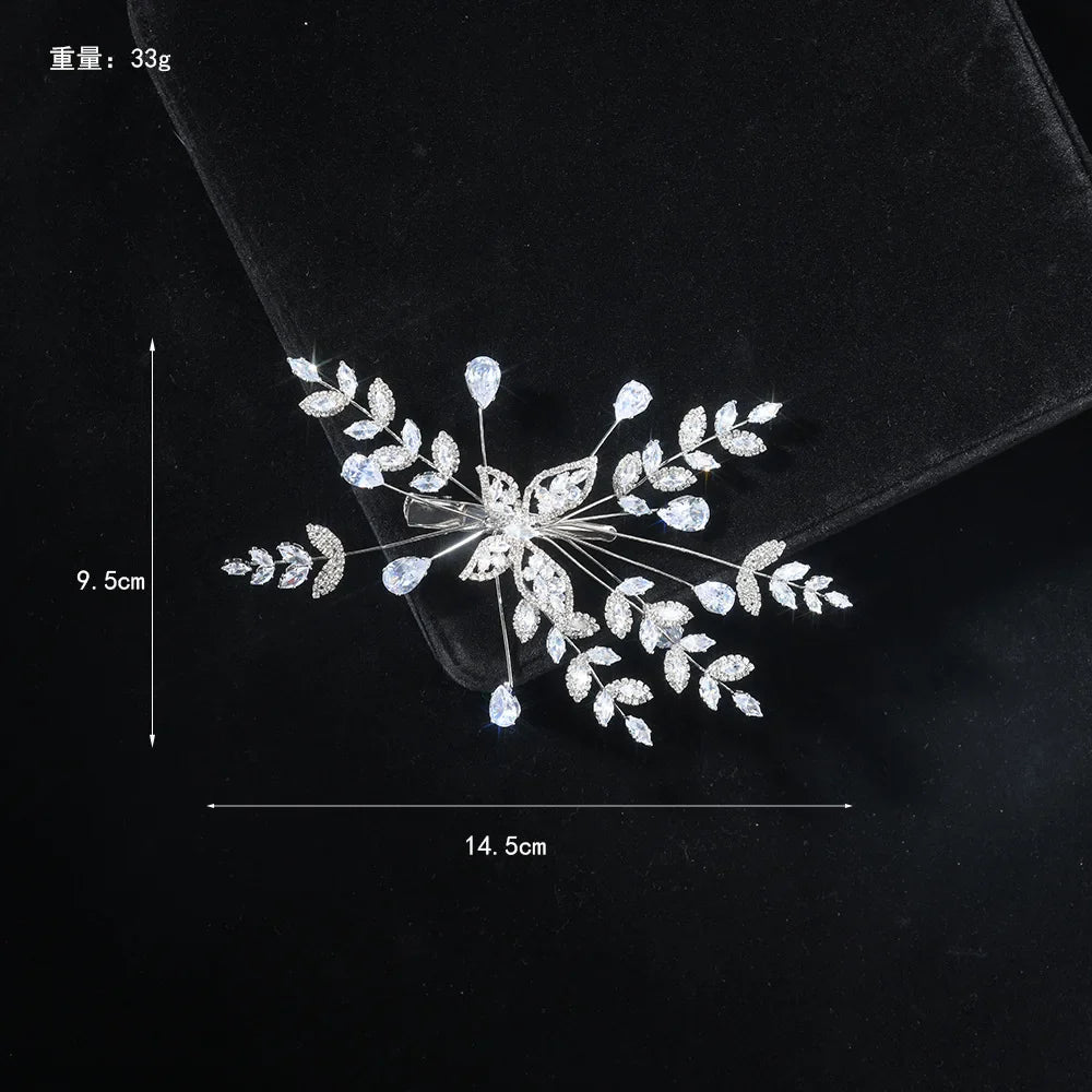 Zirconia Rhinestones Headband Hairband For Brides Women Crystal Headpieces Headdress Bridal Jewelry Wedding Hair Accessories