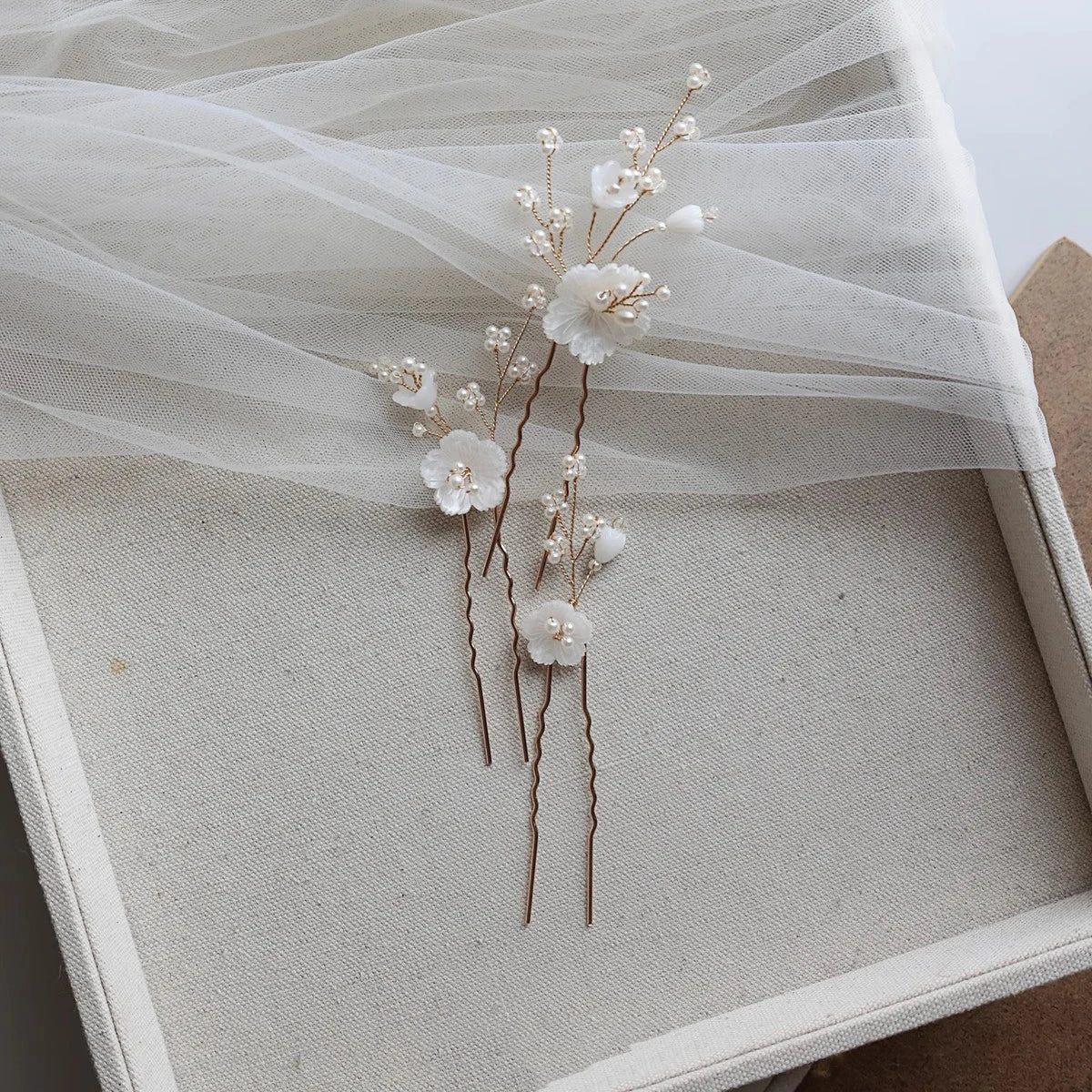 Floral Flower Hair Pin Clip Vintage Gold Color Head Piece For Brides Gift Headdress Hairpin Bridal Jewelry Wedding Accessories