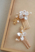 Wedding Accessories Floral Flower Hair Comb Pin Clip Gold Color Head Piece For Brides Bridesmaids Hairpin Bridal Jewelry