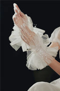 White Short Pearls Bridal Gloves Wristband Wedding Glove For Women Girl Party Evening Dress Jewelry Bride Accessories b