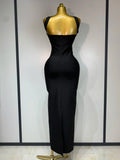 Women Sexy Backless Bodycon Bandage Dress Sleeveless Maxi Long Elegant Dresses Luxury Birthday Dress Club Party Outfit