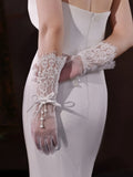 Short Bridal Gloves Flower Wedding Glove For Women Girl Party Evening Dress Jewelry Brides Accessories