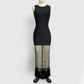Top Quality Women Sleeveless Sexy O-Neck Shinning Rhinestones Bodycon Long Bandage Dress Nightclub Party Celebrate Evening Wear black