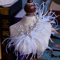 Wedding Hair Accessories Feather Headband Hairband Silver Color Headwear For Brides Women Crystal Opal Headpieces Bridal Jewelry
