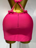 Women Luxury Sexy Backless Cut Out Bow Tie Mini Bodycon Bandage Dress Celebirty Elegant Evening Party Birthday Dresses
