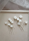 Bridal Jewelry Porcelain Flower Hair Pin Clip Pearl Head Piece For Brides Bridesmaids Hairpins Women Wedding Accessories
