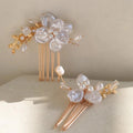 Wedding Accessories Floral Flower Hair Comb Pin Clip Gold Color Head Piece For Brides Bridesmaids Hairpin Bridal Jewelry a