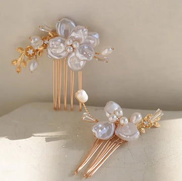 Wedding Accessories Floral Flower Hair Comb Pin Clip Gold Color Head Piece For Brides Bridesmaids Hairpin Bridal Jewelry a