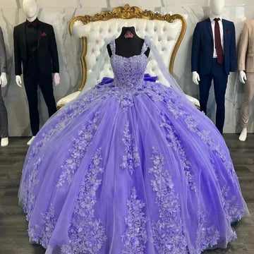 Customize Glittering Quinceanera Dresses Big Bow Vestidos De 15 Anos Luxury Lace Birthday Princess Party Vestidos de quinceañera PURPLE