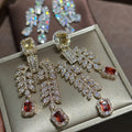Luxury Zircon Wedding Earrings Cubic Zirconia Bridal Water Drop Earring For Bride Accessories Women Evening Party Dress Jewelry b