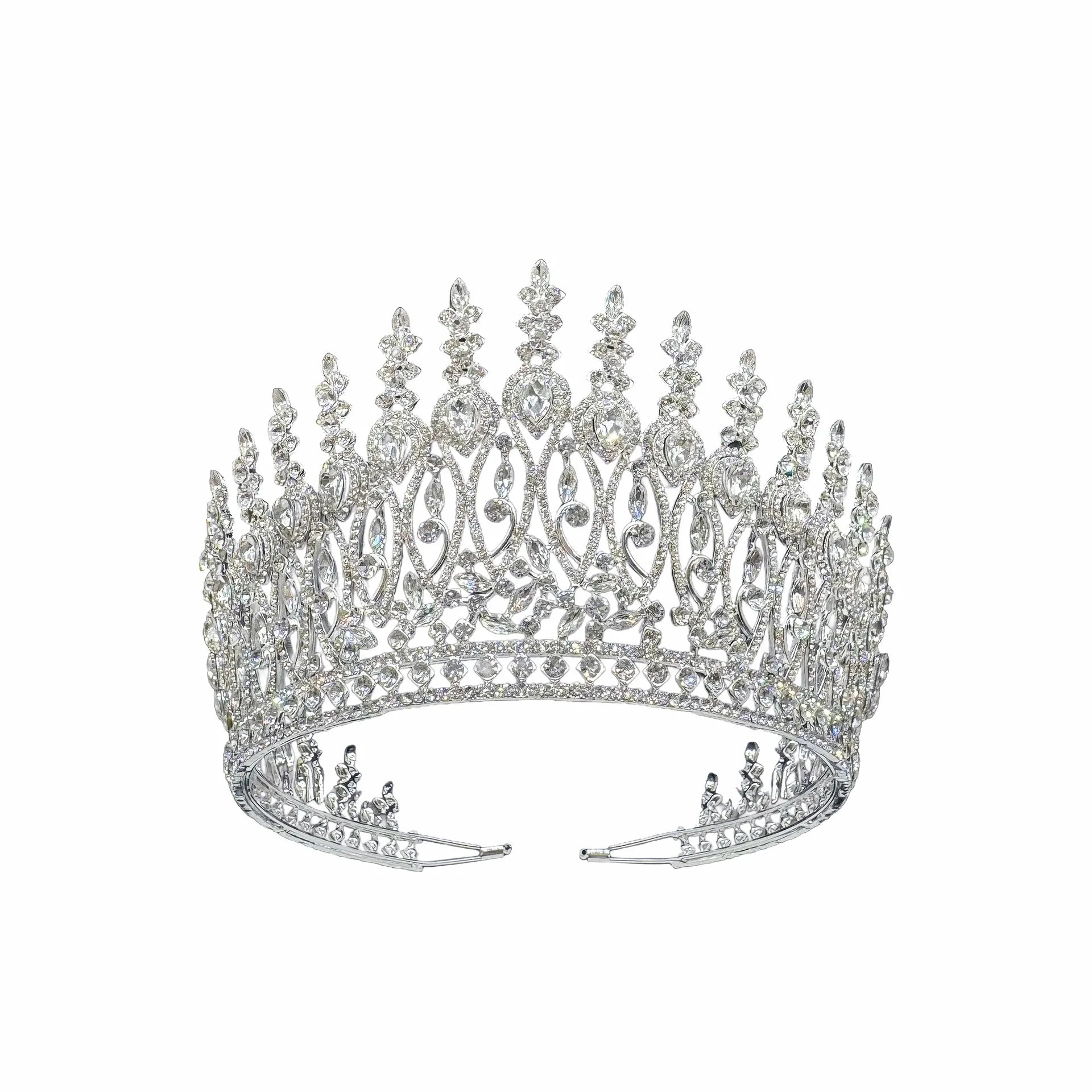 Baroque Queen Crowns For Women Crystal Bridal Tiara Crown For Wedding Pageant Bride Headpiece Party Prom Hair Jewelry Headdress as picture