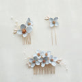 Wedding Accessories Blue Flower Hair Comb Pin Clip Leaf Hairpins For Brides Bridesmaids Women Headpiece Headband Bridal Jewelry d