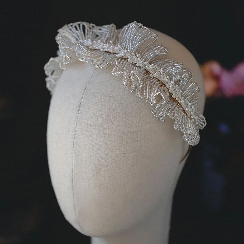 Handmade Vintage Headpiece Headdress Women Headbands Hairbands For Brides Headwear Crown Wedding Hair Accessories Bridal Jewelry a
