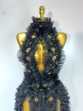 Black Mesh Sequins Sexy Halter See Through Dress Evening Party Prom Nightclub Singer Performance Costume Stage Wear