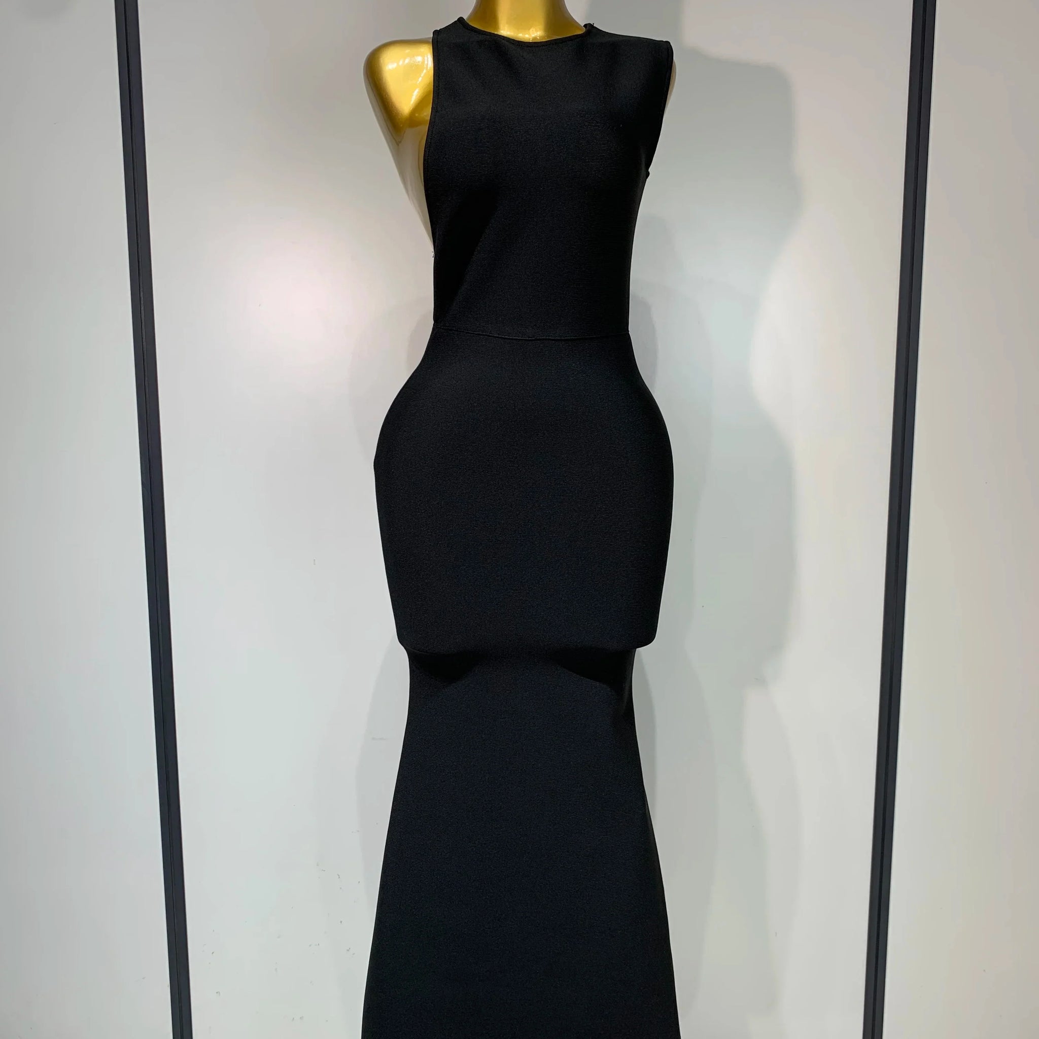 Women Sexy Backless Design Sleeveless Bodycon Bandage Dress Celebrity Elegant Evening Club Party Luxury Birthday Dresses black