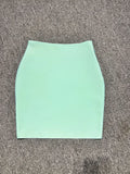 2024 New Women's Bandage Skirt Fashion Versatile Solid Color Tight Mini Skirt Black Red Orange Khaki White Pink Bandage Skirt Cyan